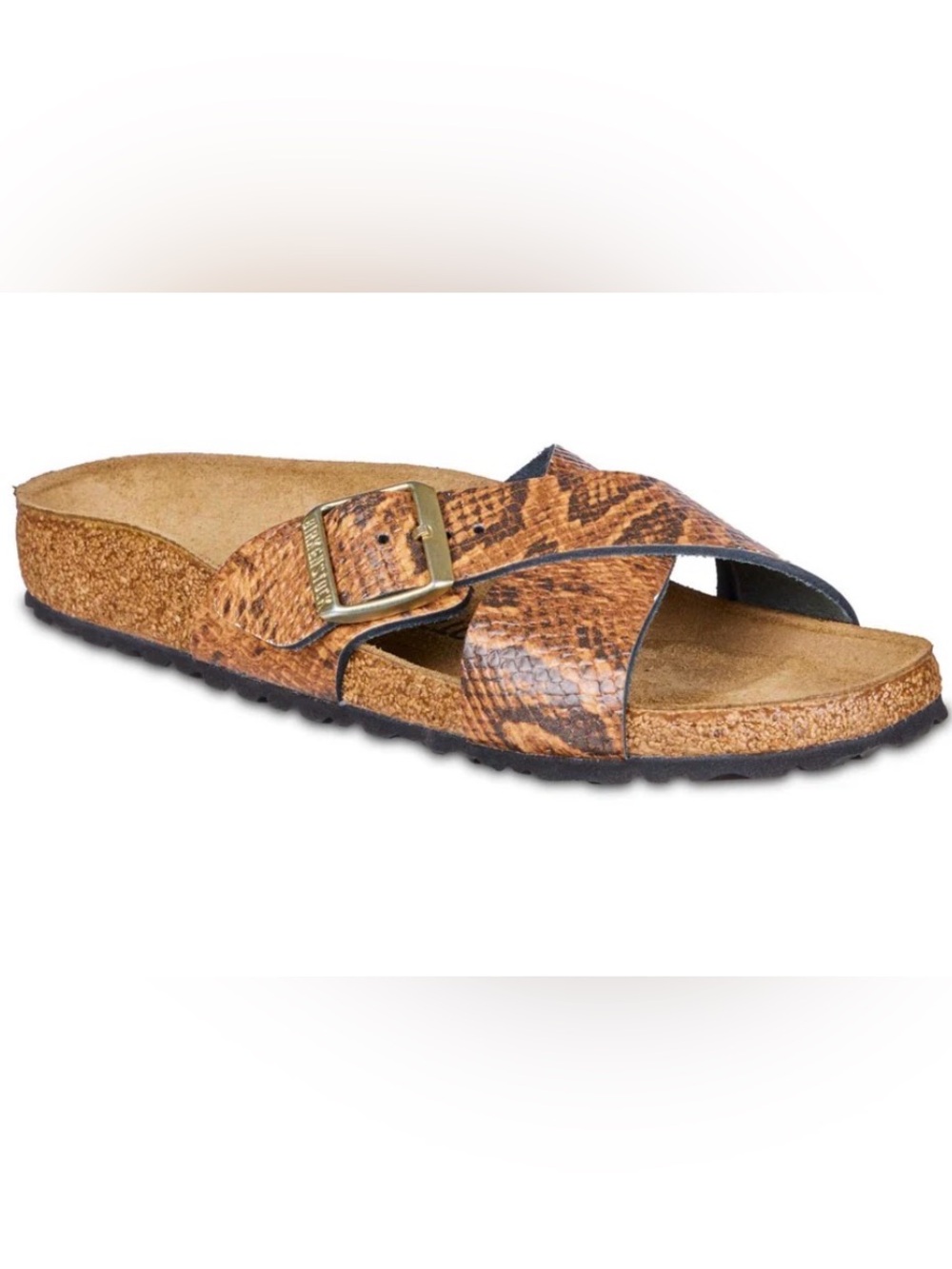 Birkenstock Siena Snake-Print Leather Sandals